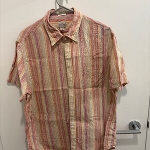 J. Crew Red and Yellow Striped Casual Shirt